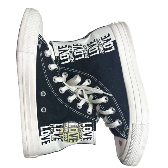Carefully Chosen ❤️ love-print Converse high tops sneakers - Picture 7 of 10